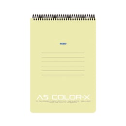 Gipta Пад Color-X, А5, цветен, широки редове, PP корица, със спирала, 80 листа