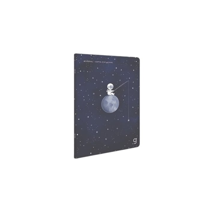 Gipta Тетрадка Astral, 13 x 21 cm, бяла хартия, широки редове, картонена корица, 60 листа