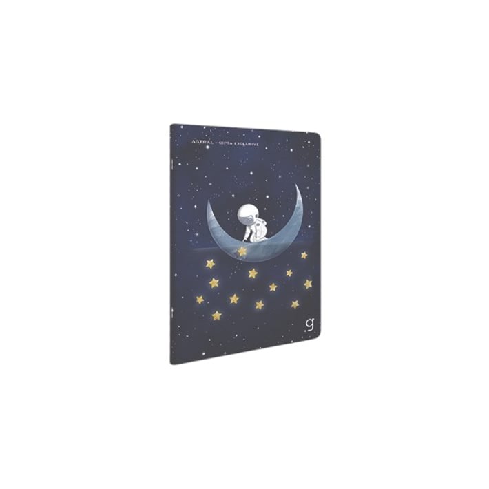 Gipta Тетрадка Astral, 13 x 21 cm, бяла хартия, широки редове, картонена корица, 60 листа