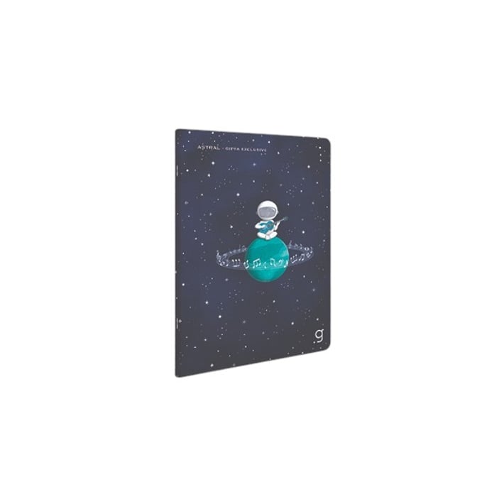 Gipta Тетрадка Astral, 13 x 21 cm, бяла хартия, широки редове, картонена корица, 60 листа