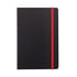 XD Тефтер Deluxe, А5, 80 листа, офсетова хартия, с червен ластик, черен