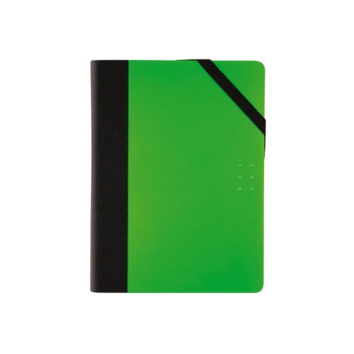 Milan Тефтер Fluo, на точки, с ластик, малък, 80 g, 104 листа, зелен, 7 броя