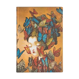 Paperblanks Тефтер Madame Butterfly, Midi, широки редове, мека корица, 88 листа