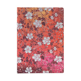 Paperblanks Тефтер Sakura, Midi, широки редове, твърда корица, 72 листа