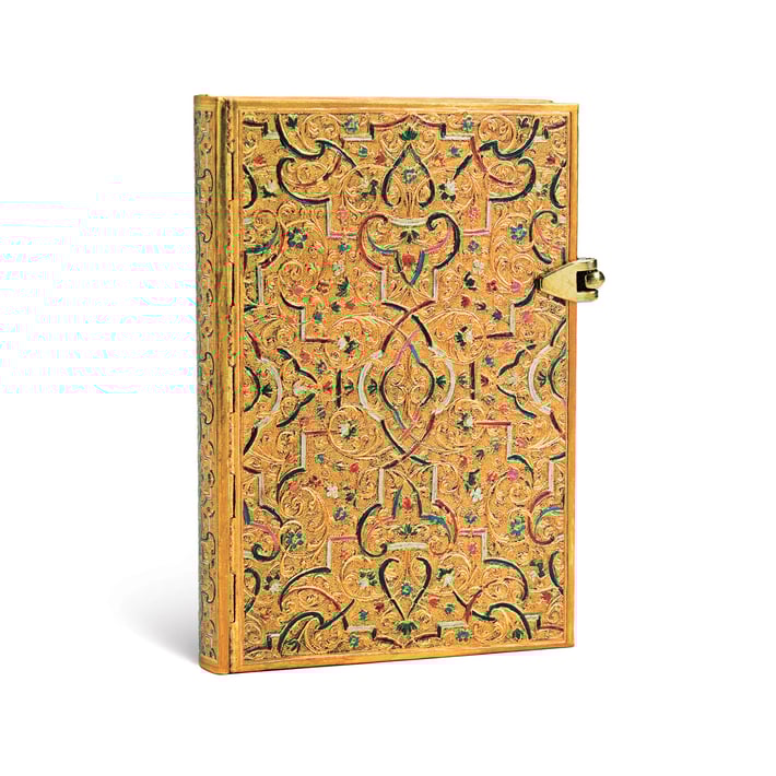 Paperblanks Тефтер Gold Inlay, 100 х 140 mm, широки редове, твърда корица, 104 листа