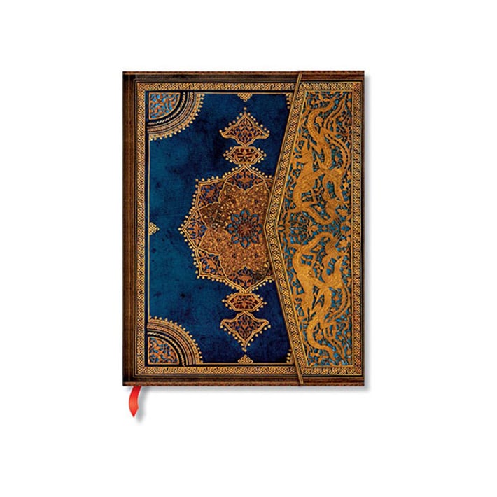 Paperblanks Тефтер Safavid Indigo, 180 х 230 mm, широки редове, твърда корица, 72 листа