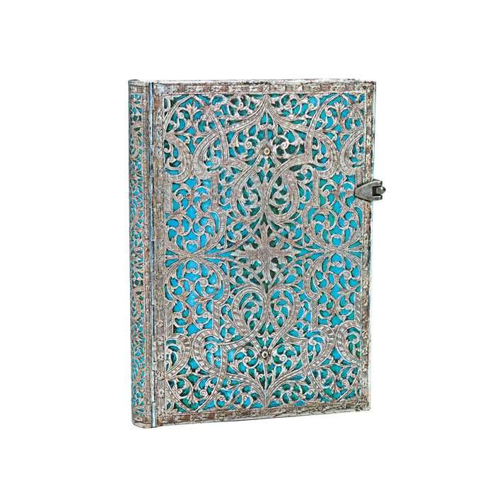 Paperblanks Тефтер Maya Blue, Midi, широки редове, твърда корица, 120 листа