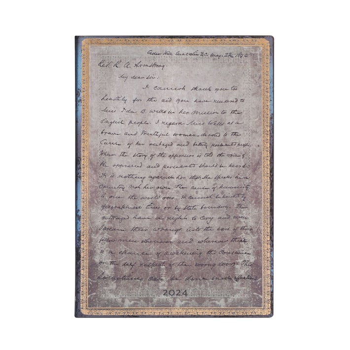 Paperblanks Планер Frederick Douglass, Midi, хоризонтален, мека корица, 88 листа, за 2024 година