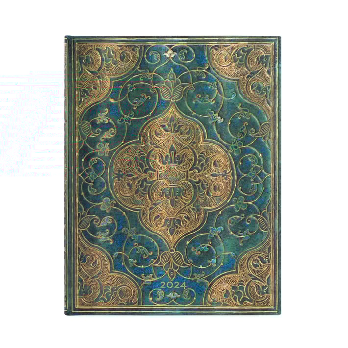 Paperblanks Планер Turquoise Chronicles, Ultra, вертикален, твърда корица, 80 листа, за 2024 година