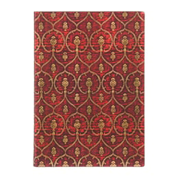 Paperblanks Тефтер Red Velvet, Midi, широки редове, мека корица, 88 листа