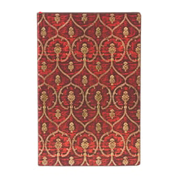 Paperblanks Тефтер Red Velvet, Mini, широки редове, мека корица, 104 листа