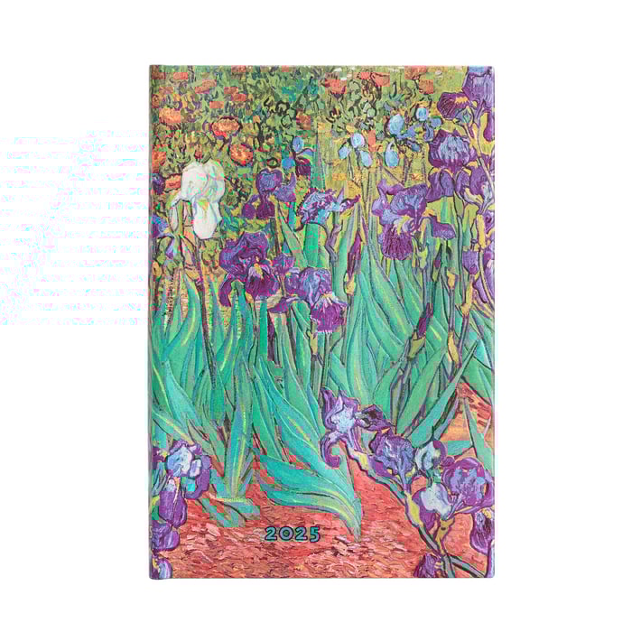 Paperblanks Планер Van Gogh's Irises, Mini, хоризонтален, твърда корица, 80 листа, за 2025 година