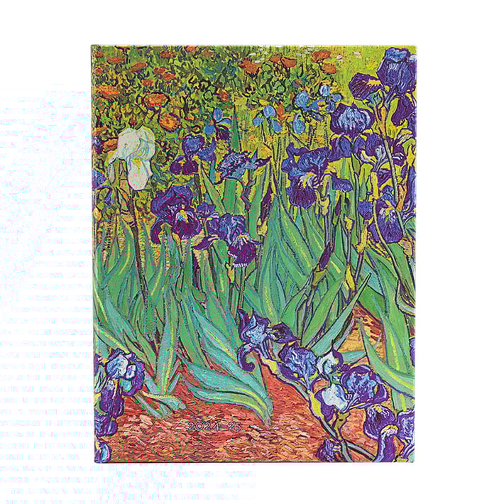 Paperblanks Планер Van Gogh's Irises, Ultra, вертикален, твърда корица, 104 листа, за 2024-2025 година