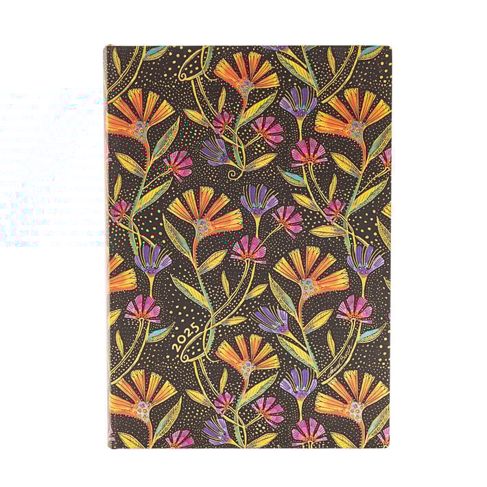 Paperblanks Планер Wild Flowers, Midi, 1 ден на страница, мека корица, 216 листа, за 2025 година