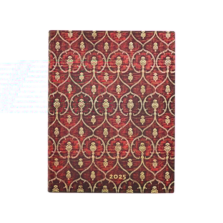 Paperblanks Планер Red Velvet, Ultra, вертикален, мека корица, 88 листа, за 2025 година