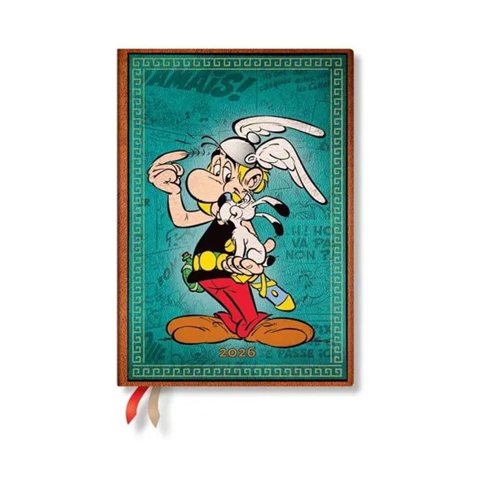 Paperblanks Планер Asterix the Gaul, Midi, вертикален, твърда корица, 80 листа, за 2026 година