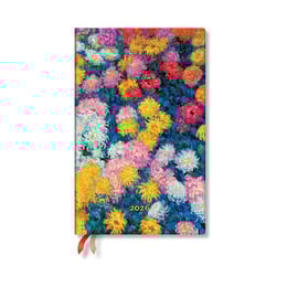 Paperblanks Планер Monet Chrysanthemums, Maxi, вертикален, твърда корица, 80 листа, за 2026 година