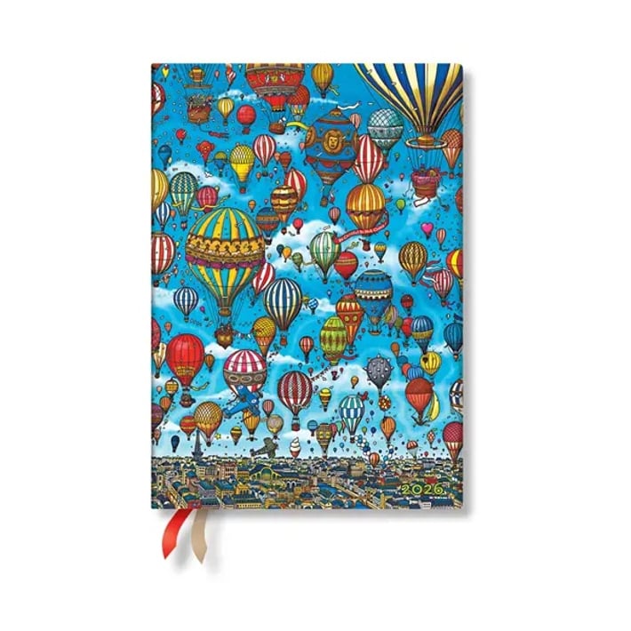 Paperblanks Планер Balloon Festival, Midi, 1 ден на страница, мека корица, 216 листа, за 2026 година