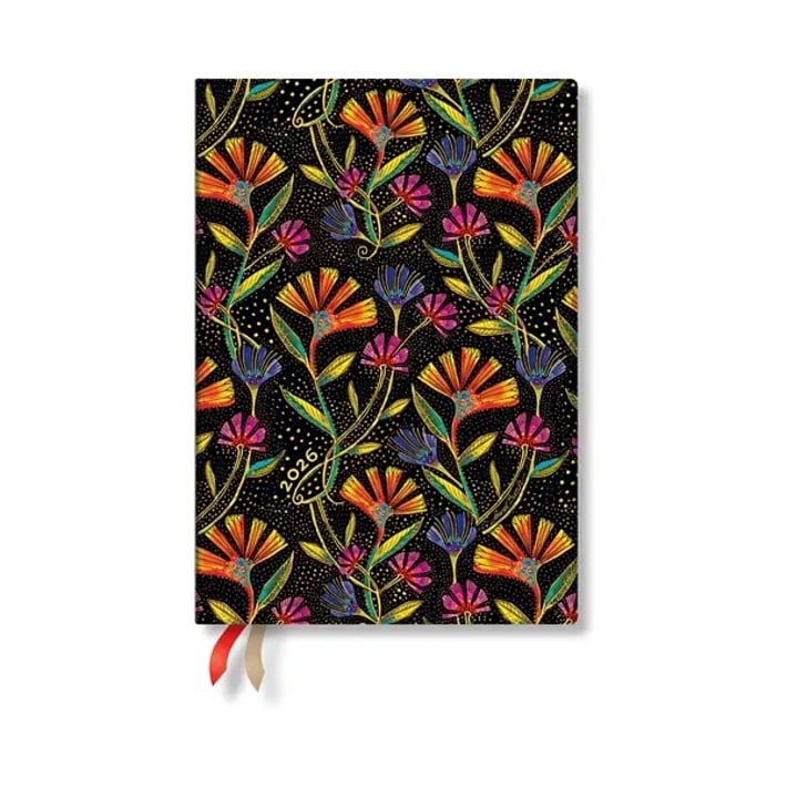 Paperblanks Планер Wild Flowers, Midi, 1 ден на страница, мека корица, 216 листа, за 2026 година
