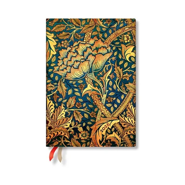 Paperblanks Планер William Morris Windrush, Midi, вертикален, мека корица, 88 листа, за 2026 година