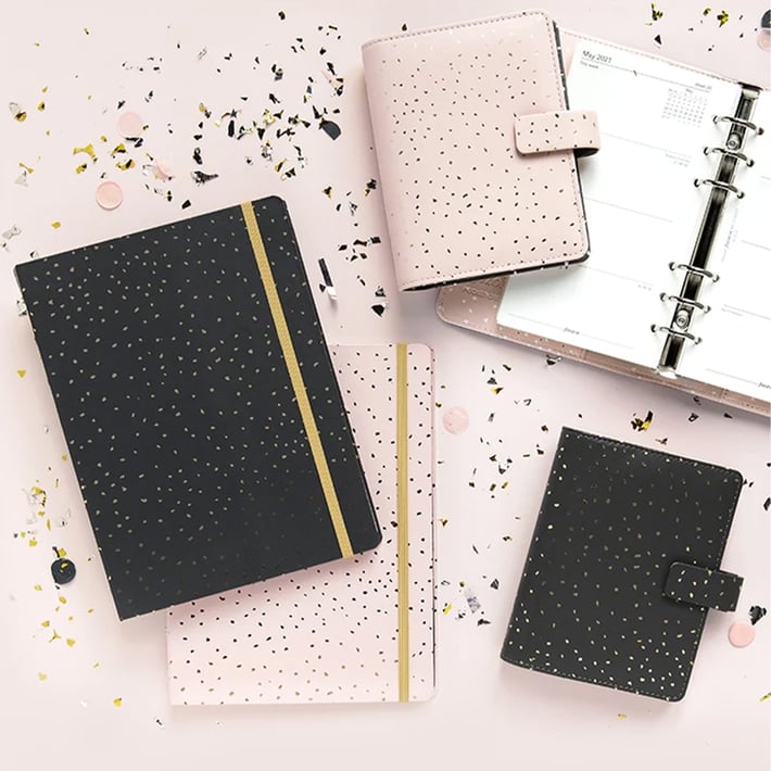 Filofax Органайзер Confetti Pocket, розов със златисти елементи