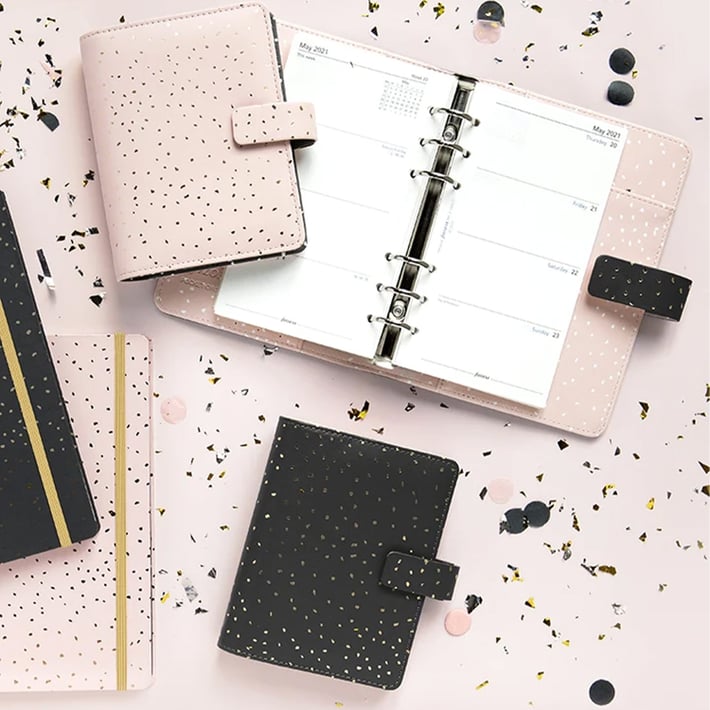 Filofax Органайзер Confetti Pocket, розов със златисти елементи