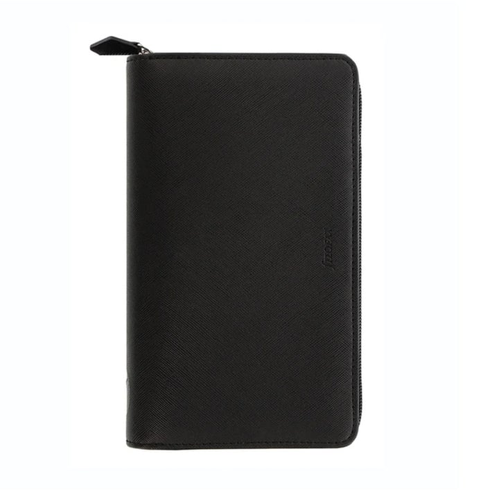 Filofax Органайзер Saffiano Personal Compact, с цип, черен