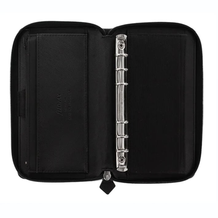 Filofax Органайзер Saffiano Personal Compact, с цип, черен