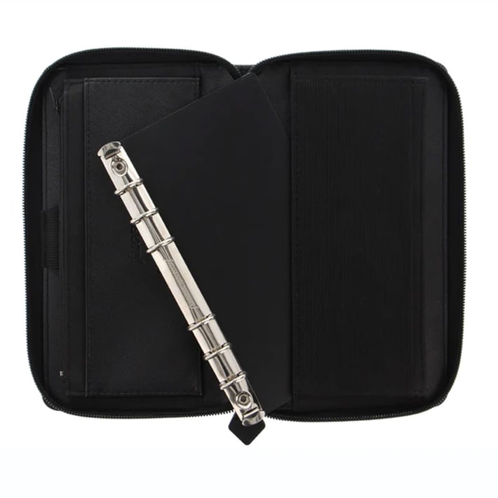 Filofax Органайзер Saffiano Personal Compact, с цип, черен