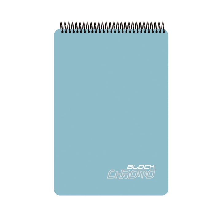 Gipta Chromo Block Пад А4, офсет бял, широки редове, микроперфорация, PP корица, със спирала, 80 листа