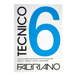 Fabriano Блок за рисуване Tecnico, A4, 220 g/m2, гладък, подлепен, 20 листа