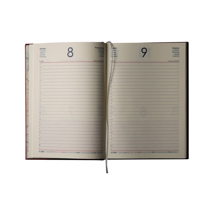 Календар-бележник Престиж, с дати, А5, светлокафяв/тъмнокафяв
