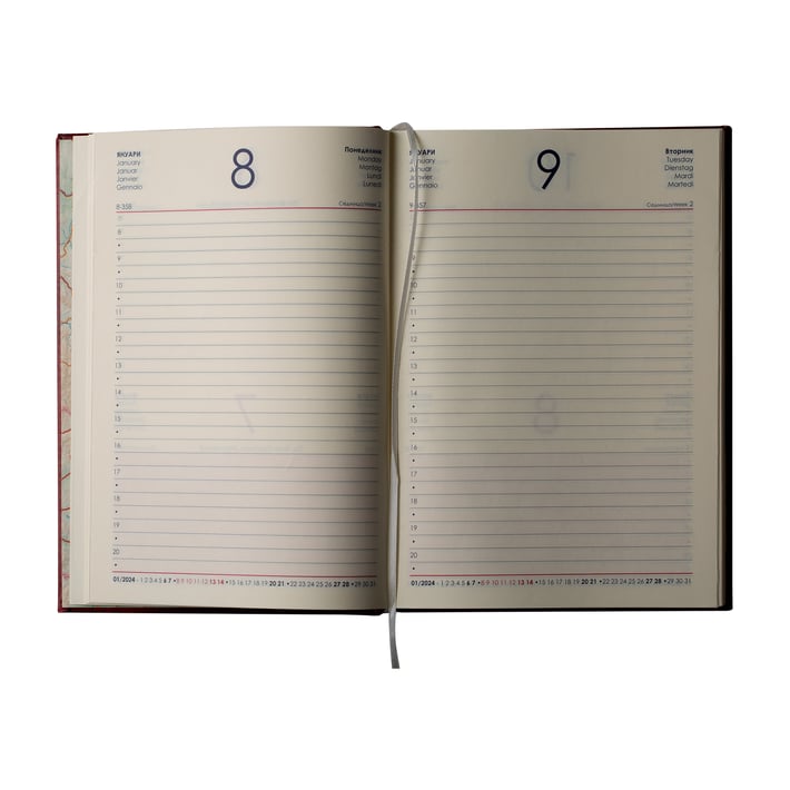 Календар-бележник Кинг, с дати, B5, черен