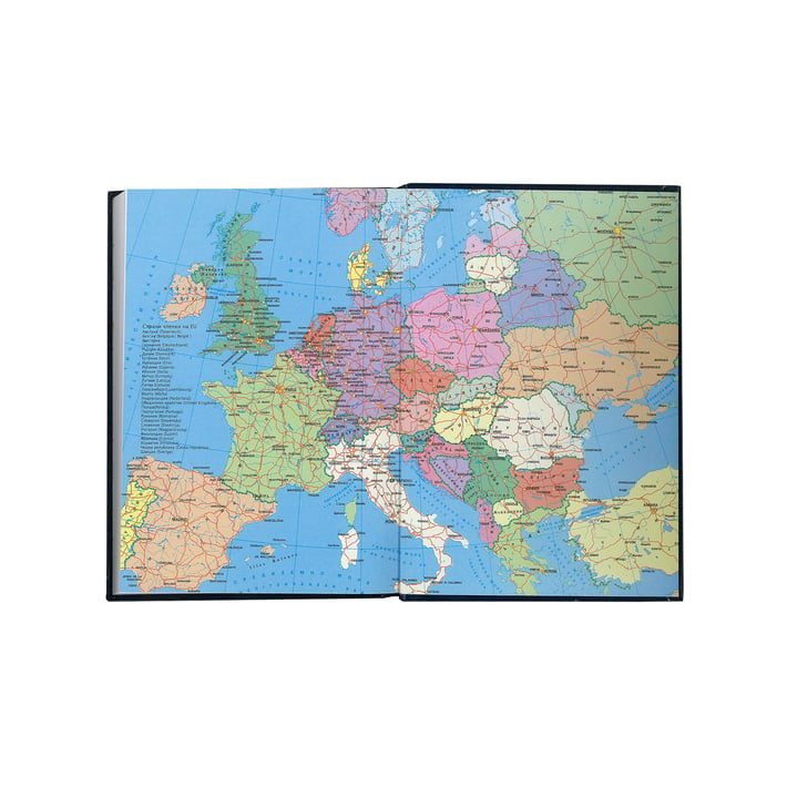Календар-бележник Европа, с дати, A5, кожена подвързия, оранжев