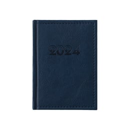 Календар-бележник Казанова, с дати, 10 x 15 cm, кожена подвързия, син