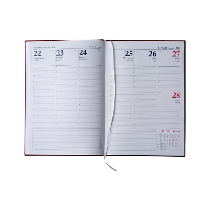 Календар-бележник Дипломат, с дати, А4, златист