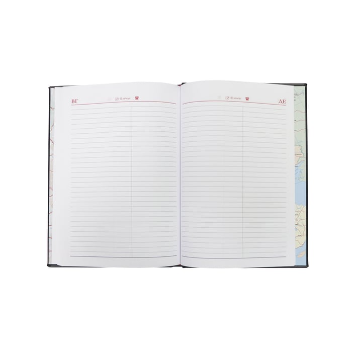 Календар-бележник, без дати, екокожа, 96 листа, A5, черен