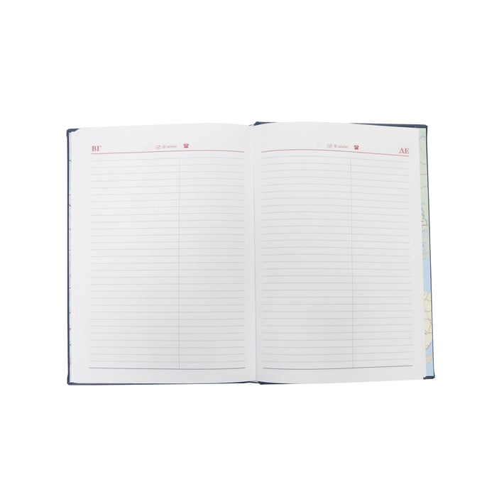 Календар-бележник, без дати, екокожа, 96 листа, A5, син