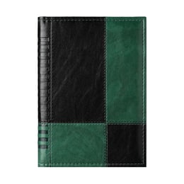 Календар-бележник Мадера, лукс, с дати, A5, кожена подвързия, черно-зелен