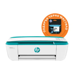 HP Мастиленоструен принтер 3 в 1 DeskJet 3762 All-in-One, цветен, Wi-Fi, А4, с ПОДАРЪК HP Патрон N9K06AE NO304, Black
