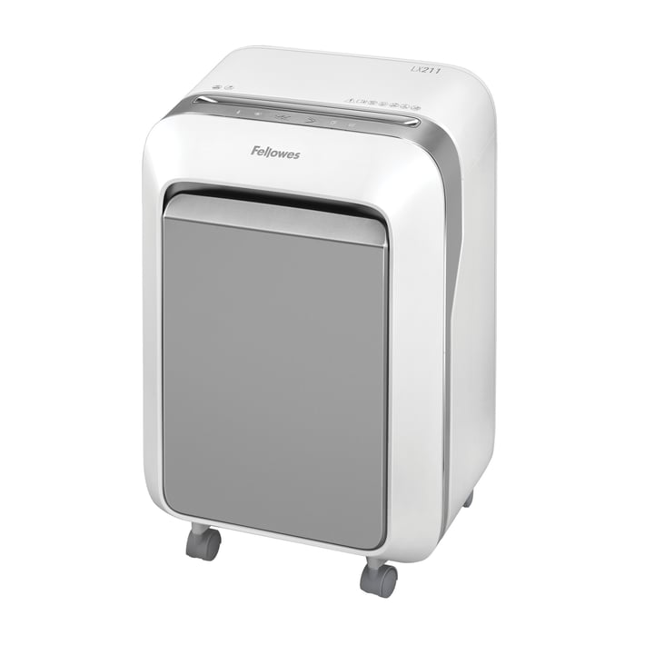 Fellowes Шредер за унищожаване на документи LX211, Micro-Cut, 23 L, бял