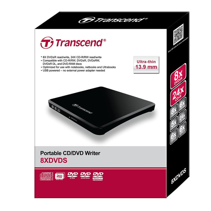 Transcend Оптично устройство TS8XDVDS-K EXT OD, черно