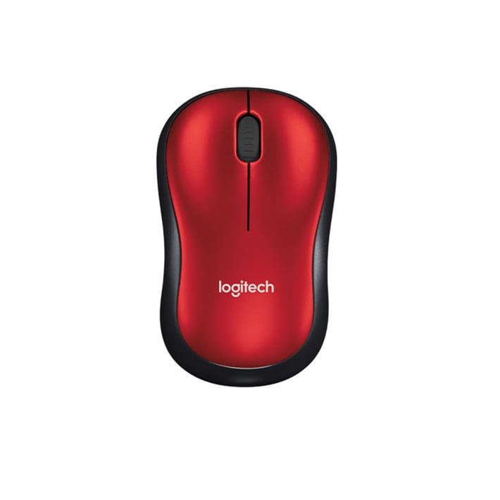 Logitech Мишка M185, безжична, 3 бутона, червена