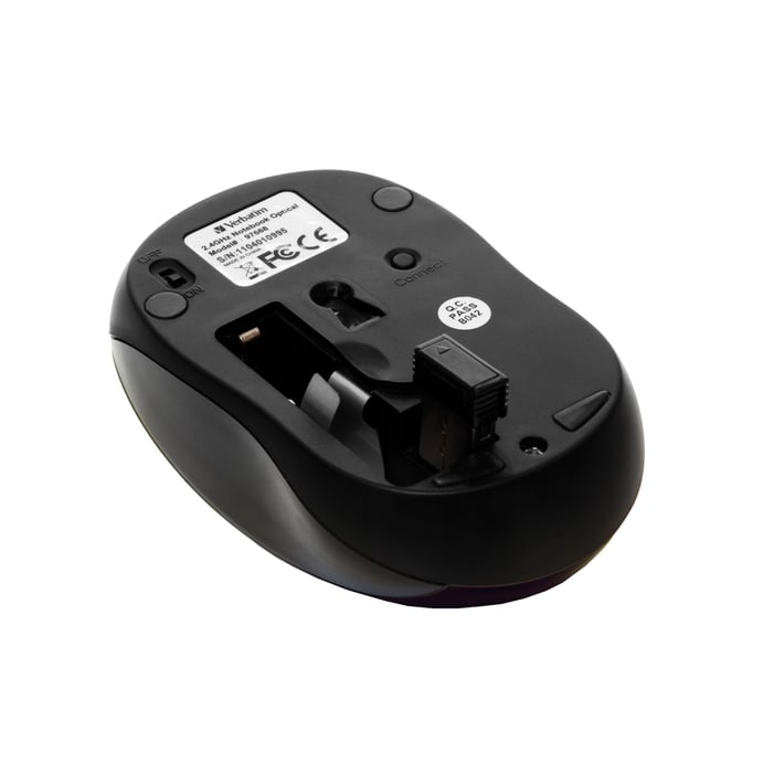 Verbatim Мишка Go Nano, безжична, оптична, USB, 1600 dpi, черна
