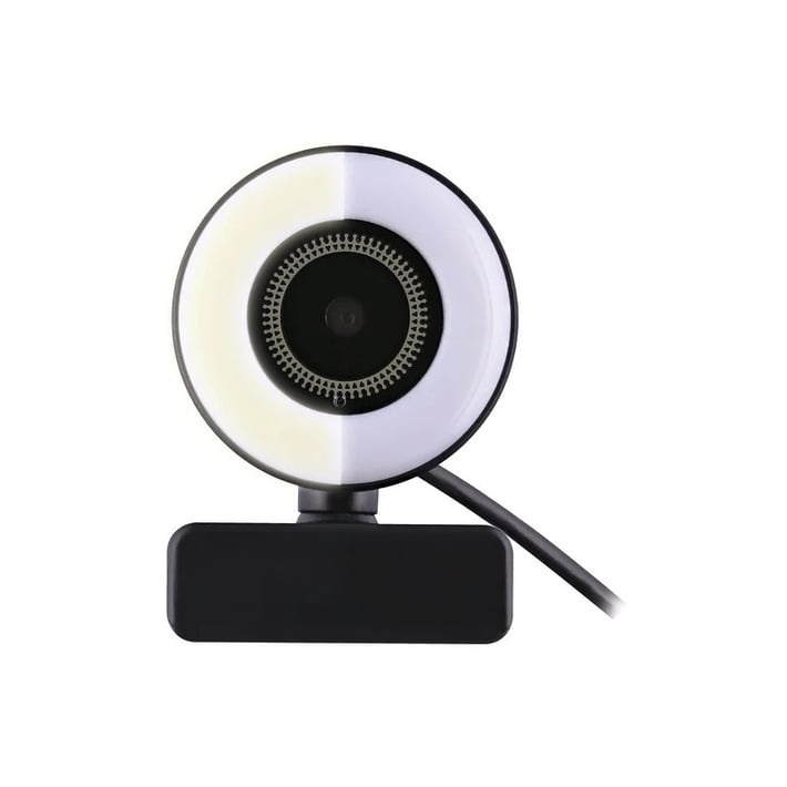 TNB Уеб камера Influence, с LED ринг, 1080р, черна
