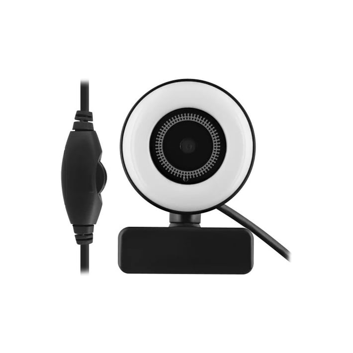 TNB Уеб камера Influence, с LED ринг, 1080р, черна