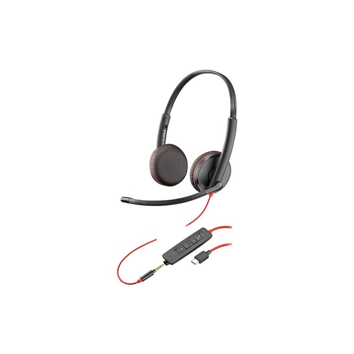 Poly Слушалки Blackwire C3225, жични, с микрофон, USB Type C