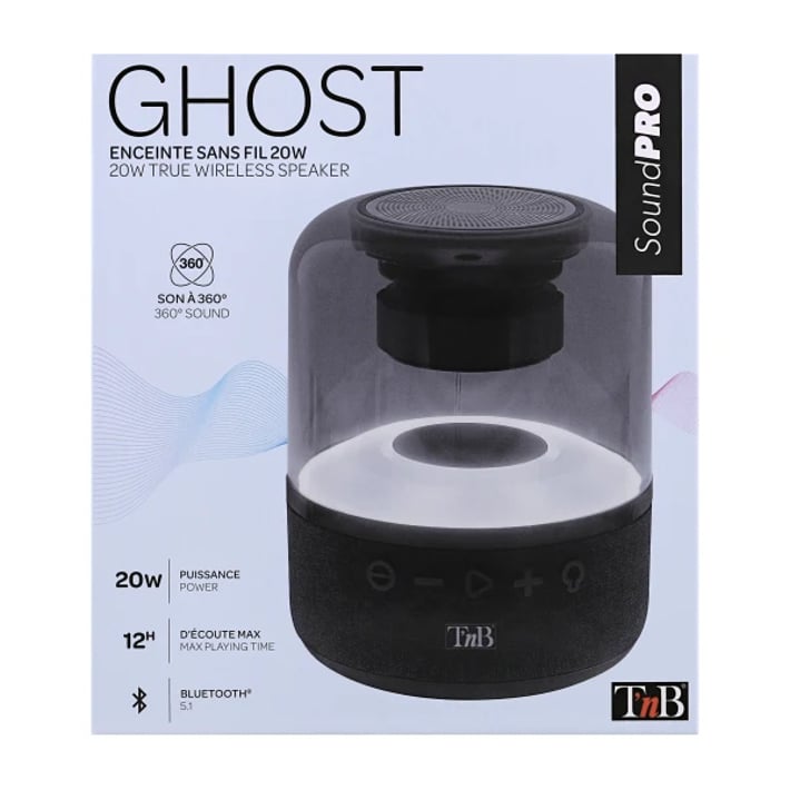 TNB Тонколона Ghost, с Bluetooth, 20 W, 360°, черна