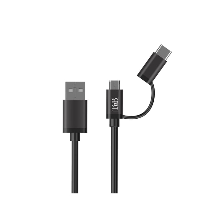 TNB Зарядно за кола, USB Type-C, micro USB кабел, черно