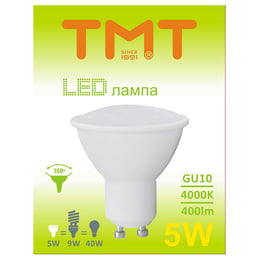 Tmt Крушка LED, GU10, 5W, 230V, 400 lm, 4000k
